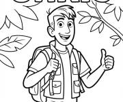Coloriage Chris en exploration dans la foret