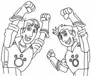 Coloriage Chris et Martin heureux