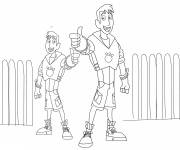 Coloriage Chris et Martin Kratt confiant
