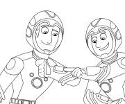 Coloriage Chris et martin Kratt en costume