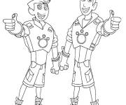 Coloriage Chris et Martin Kratt en mission de sauvetage