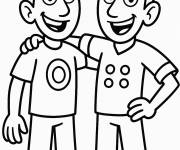 Coloriage Chris et Martin Kratt joyeux