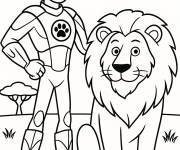 Coloriage Chris Kratt avec la puissance du lion