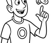 Coloriage Chris Kratt avec le papillon