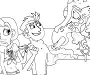 Coloriage Chris kratt avec sa bien aim&eacute;e