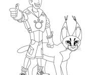Coloriage et dessins gratuit Chris Kratt avec un animal sauvage à imprimer