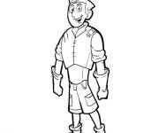 Coloriage Chris Kratt en plein air