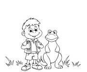 Coloriage Chris Kratt et l'animal en photo