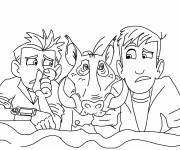 Coloriage Chris, Martin et le cochon