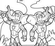 Coloriage Deux fr&egrave;re Kratts en puissance des &eacute;l&eacute;phants