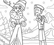 Coloriage Donita Donata et Zach Varmitech sous la neige