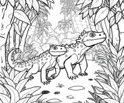 Coloriage Dragon Komodo de Fr&egrave;res Kratt
