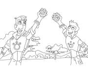 Coloriage et dessins gratuit Equipe de Martin et Chris lance la mission à imprimer