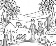 Coloriage Fr&egrave;res Kratt &agrave; l'oasis
