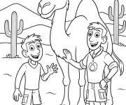 Coloriage Fr&egrave;res Kratt avec le chameau