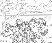 Coloriage Fr&egrave;res Kratt dans la for&ecirc;t