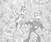 Coloriage Fr&egrave;res Kratt dans la foret tropical