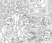 Coloriage Fr&egrave;res Kratt dans la salle de control