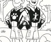 Coloriage Fr&egrave;res Kratt dos &agrave; dos