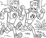 Coloriage Fr&egrave;res Kratt en courant &agrave; travers la jungle