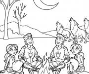 Coloriage Fr&egrave;res Kratt et les loups