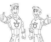 Coloriage Fr&egrave;res Kratt Martin et Chris