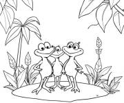 Coloriage Grenouille de Fr&egrave;res Kratt