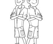 Coloriage et dessins gratuit Illustration Fr&egrave;res Kratt facile à imprimer