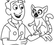 Coloriage Martin avec L&eacute;murien mignon