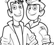 Coloriage Martin et Chris de Wild Kratts