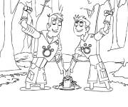 Coloriage Martin et Chris Kratts en mission