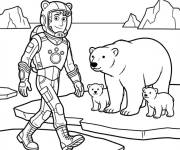 Coloriage Martin et la famille des ours polaires