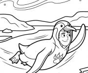 Coloriage Martin glisse sur la glace