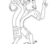 Coloriage Martin Kratt avec le lion cp