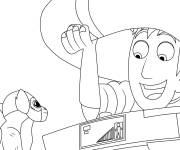 Coloriage Martin Kratt avec son meilleur ami