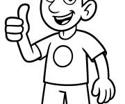 Coloriage Martin Kratt faisant un pouce lev&eacute;