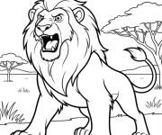 Coloriage Martin Kratts comme un lion
