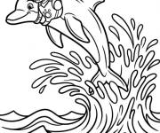 Coloriage Martin Kratts sur le dauphin