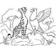 Coloriage Tigresse et faucon de Fr&egrave;res Kratt