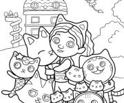 Coloriage Affiche de la bande anim&eacute; Gabby chat