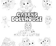 Coloriage Affiche de la maison de poup&eacute;e de Gabby