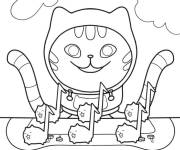 Coloriage DJ Catnip jouant de la musique