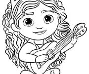 Coloriage et dessins gratuit Fille de Gabby's Dollhouse avec sa guitare à imprimer