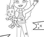 Coloriage Gabby de la maison de poup&eacute;e te salue