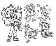 Coloriage Gabby s'amuse avec ses amis