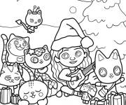 Coloriage Gabby&rsquo;s Dollhouse pendant le Noel
