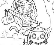 Coloriage Gabby se deguise pour le Halloween