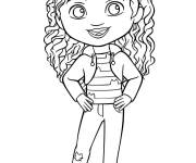 Coloriage et dessins gratuit La fille Gabby qui adore le chat cartoon de netflix à imprimer