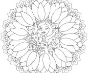 Coloriage Mandala de Gabby et Pandy pour enfant