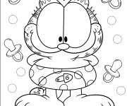 Coloriage B&eacute;b&eacute; Garfield Kawaii